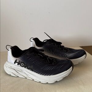 Hoka Black and White Athletic Shoes